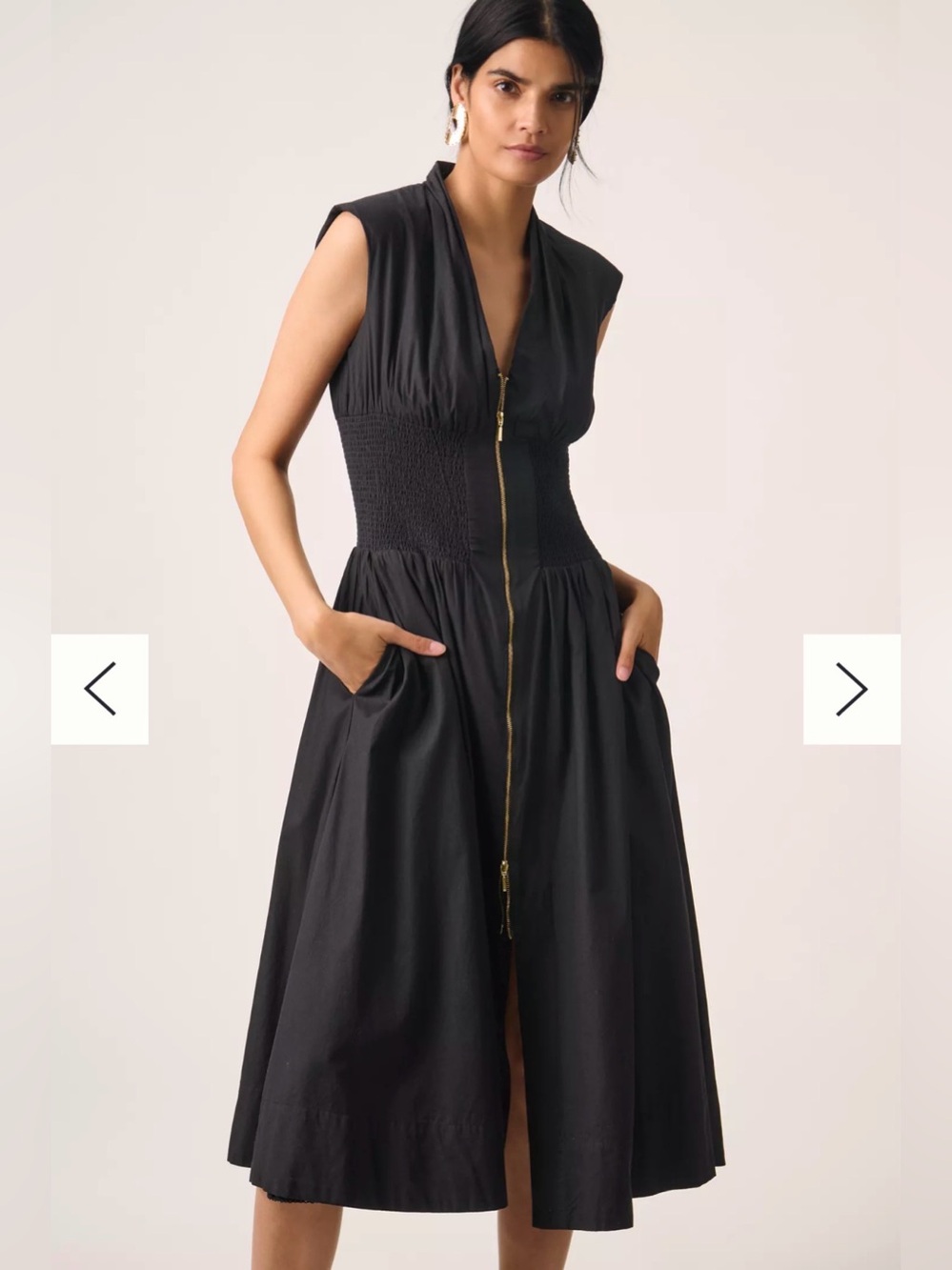 Anthropologie Maeve Tommie Zip Front Midi Dress